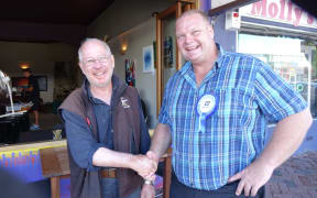 Mark Osborne meeting voters in Dargaville.