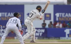 New Zealand's Glenn Phillips plays during the Day 3 of the 2nd Test cricket match 2nd Inning between Sri Lanka v New Zealand Blackcaps,  at Galle International Stadium, Galle, Sri Lanka 28 September 2024.
Photo credit: Lahiru Harshana / www.photosport.nz