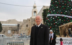 Brother Peter Bray in Manger Square, Bethlehem