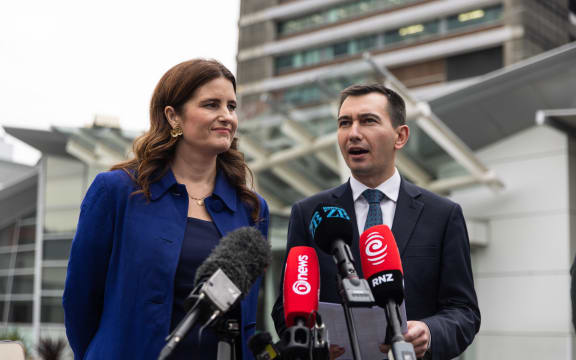 Nicola Willis and Simeon Brown at Wellington Hospital