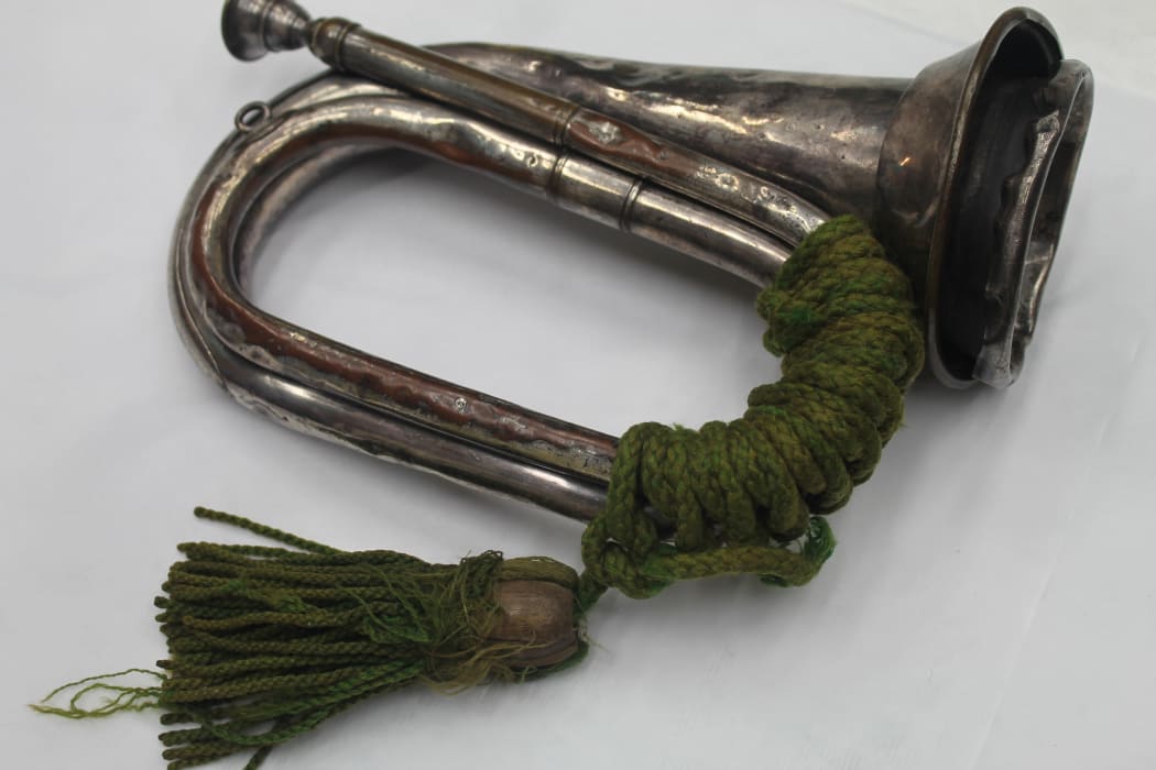 WW1 bugle from Auckland War Memorial Museum | Tamaki Paenga Hira collection.