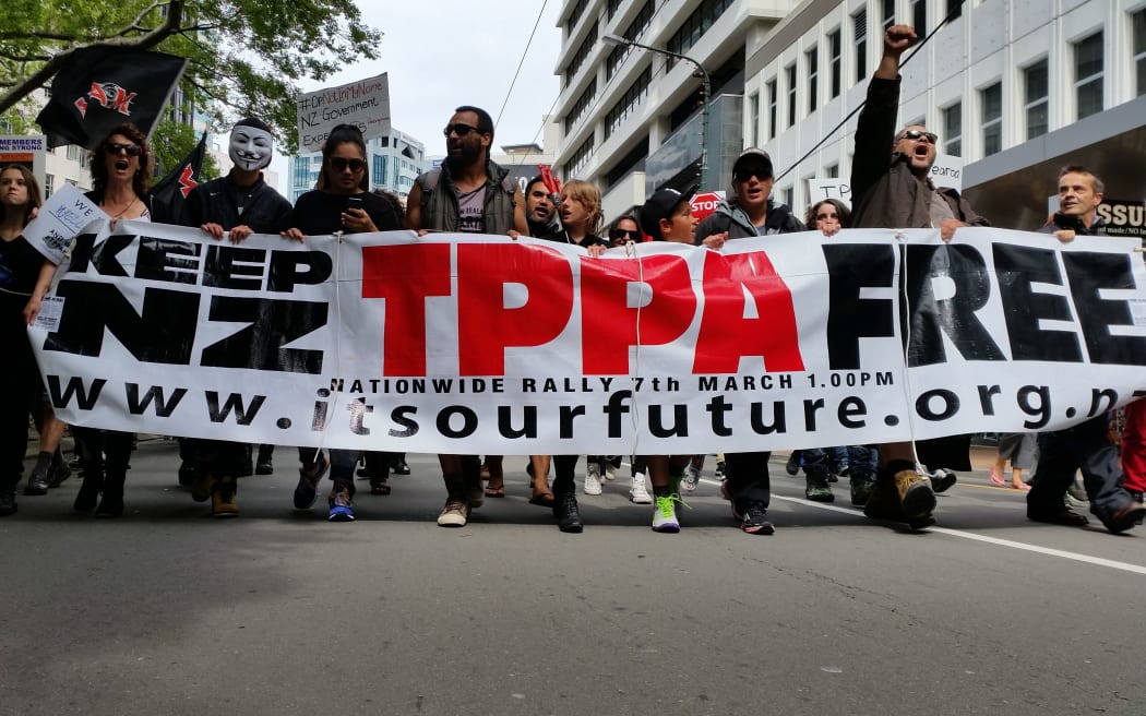 TPPA rally in Wellington