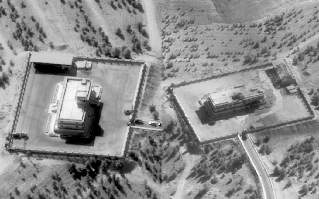 Pictures purporting to show an Islamic State Command and Control Center in Syria before and after being struck by bombs dropped by the US.