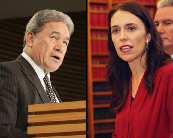 New Zealand First leader Winston Peters and Labour leader Jacinda Ardern.