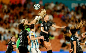 Katie Bowen of New Zealand playing against Argentina in 2023.