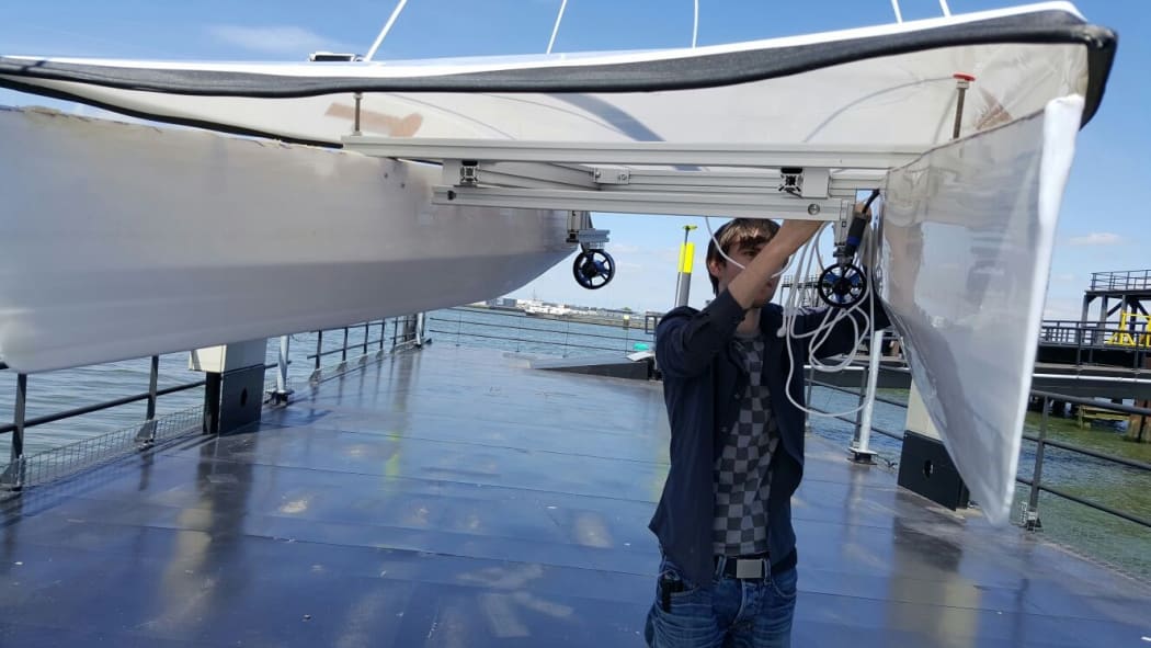 The Waste Shark is tested in Rotterdam harbour (Supplied)