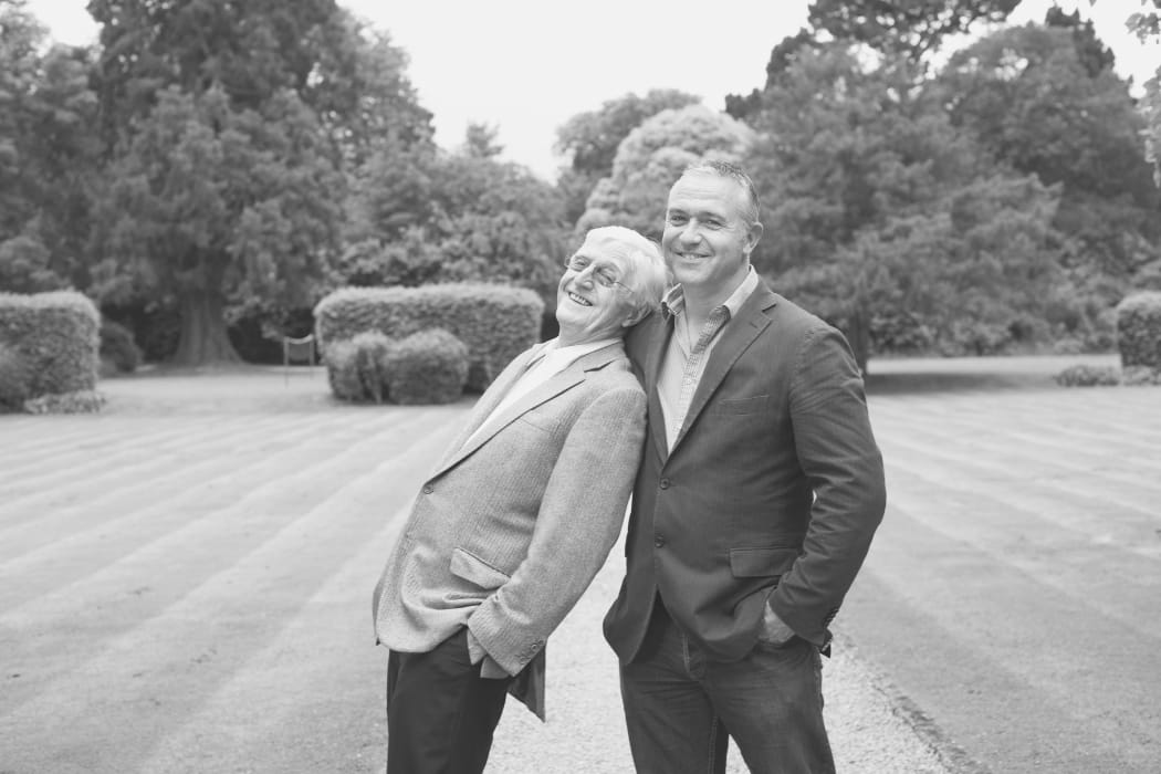 Sir Michael and his son Mike Parkinson