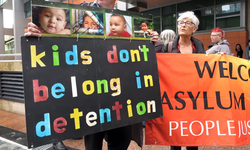 Protestors in Sydney ask the government not to send asylum-seekers back to Nauru