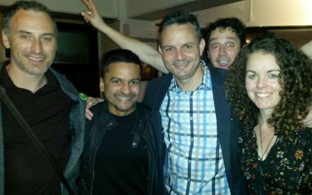 From left: Mark Harvey, Clive Fernandes, Greens leader James Shaw, Marcus Atkinson and Libby Johns.