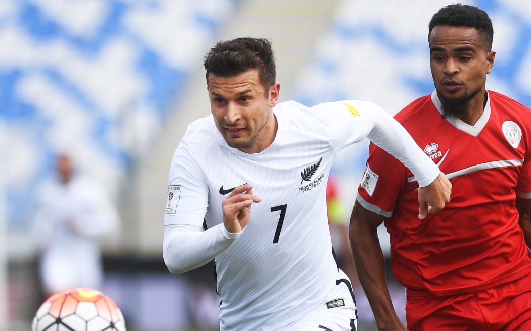 Kosta Barbarouses in action for the All Whites in 2016.