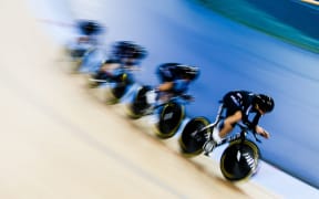 The New Zealand women's pursuit team at the World Championships 2016.