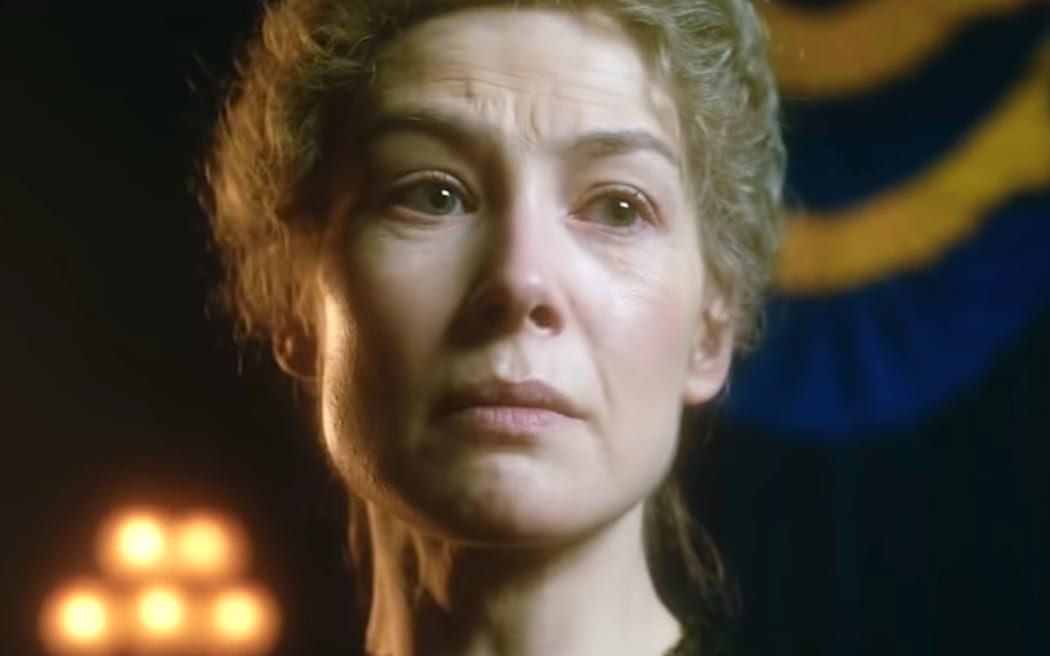 Rosamund Pike as Marie Curie in Radioactive