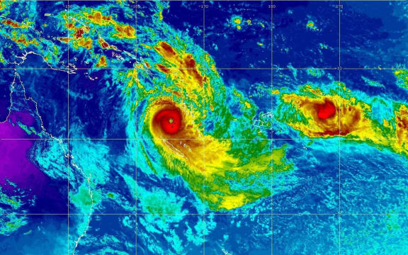A satellite image of Cyclone Donna.