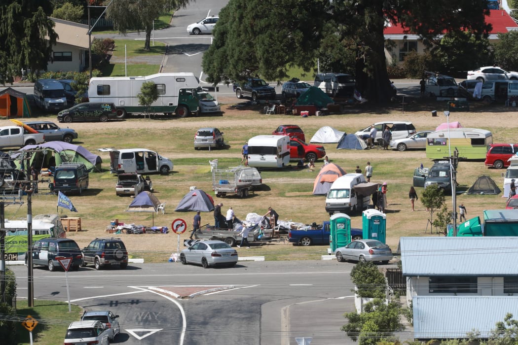 Nelson Square, in Picton, pictured on the day the occupation ended on 3 March.