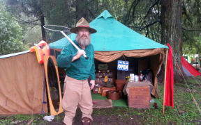 Ranger Con's tent managed to escape most of the damage, but at one point he got into his canoe and helped an old dog across the water.