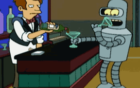Bender drinking a lot.