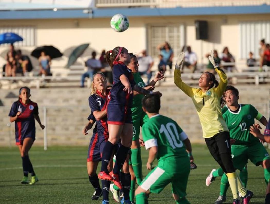 Guam take on Macau during the East Asian Cup.