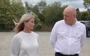 Paula Bearsley talks to Prime Minister Christopher Luxon on 11 February 2024.