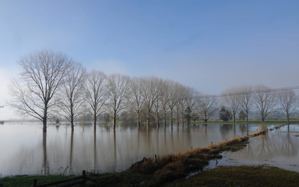 Flooded paddocks around Kawakawa in Far North