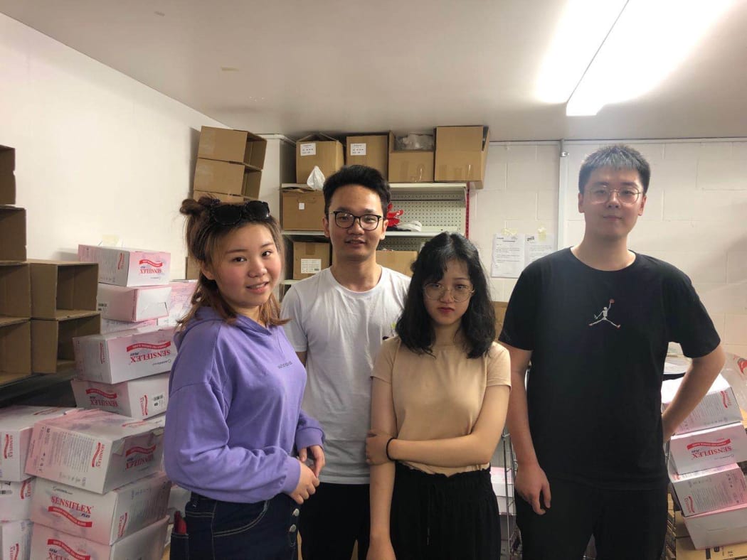 Summer Xia, Allan Sun, Rong Kuang and Hengda Qin, students at the University of Auckland and also members of New Zealand Chinese Students Association.
