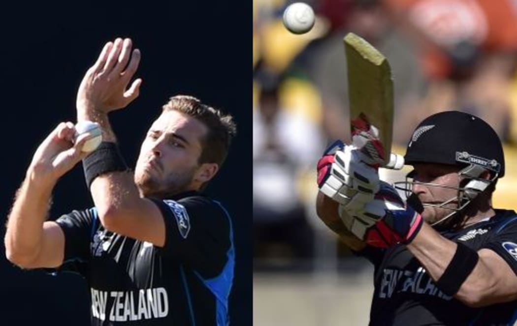 The Black Caps' Tim Southee, left, and Brendon McCullum in action against England.