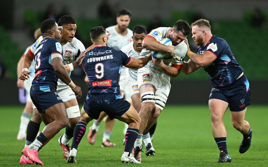 Chiefs captain Luke Jacobson in action during their Super Rugby Pacific match against the Rebels in Melbourne.