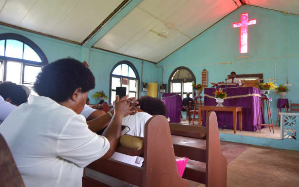 FIJI - DEC 18 2016:Sunday service in Methodist Church in Fiji. The Methodist Church of Fiji and Rotuma It is the largest Christian denomination in Fiji about 36 percent of the total population.