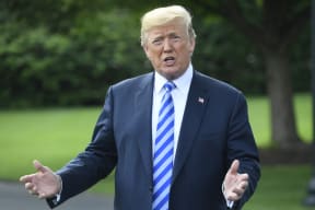 US President Donald Trump speaks to the media after meeting with North Korean Kim Yong Chol on June 1, 2018 at the White House in Washington,DC.