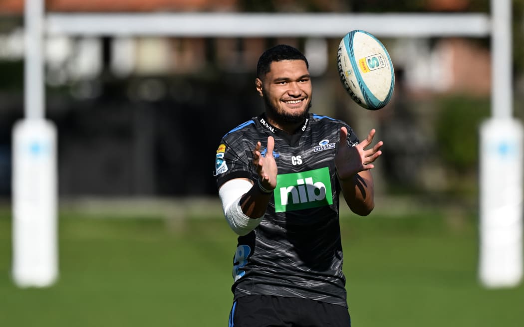 Cameron Suafoa at Blues training.