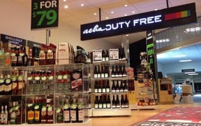 The duty free alcohol selection at Queenstown Airport.