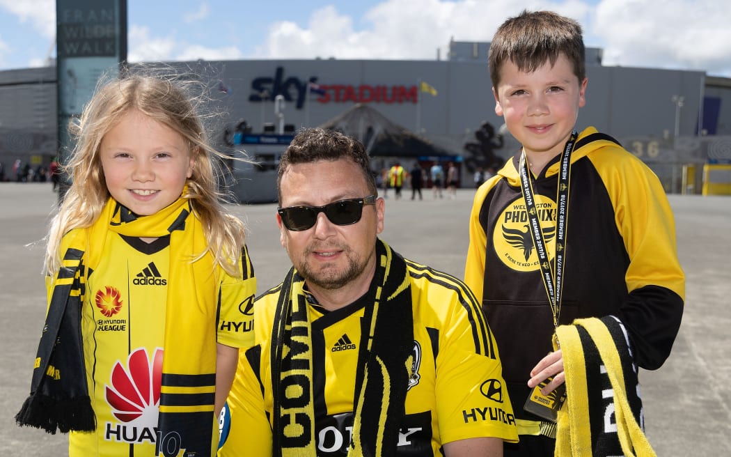 Phoenix fans outside Sky Stadium in Wellington