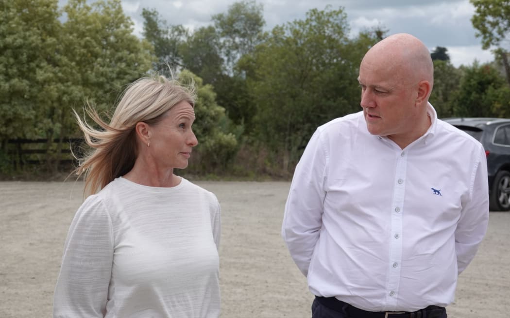 Paula Bearsley talks to Prime Minister Christopher Luxon on 11 February 2024.