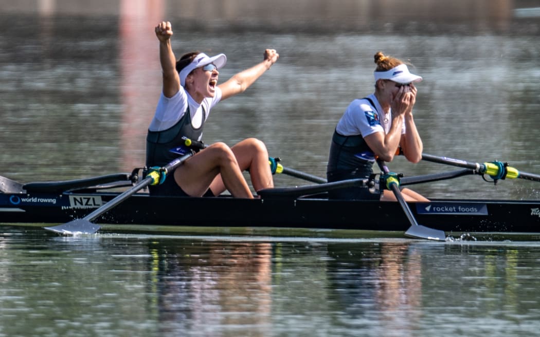 Jackie Kiddle (Star Boating Club) and Zoe McBride (Nelson RC) NZ Womens Lightweight Double Scull

Finals races at the World Championships, raced on the Regattastrecke, Linz Ottensheim, Austria. Saturday 31 August 2019  © Copyright photo Steve McArthur / www.photosport.nz