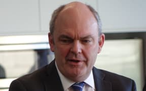 Steven Joyce visiting Silver Fern Farm headquarters in Dunedin on Tuesday 16 September.