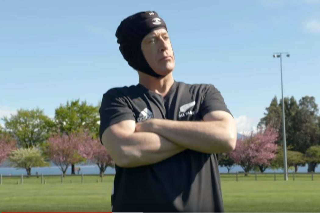 Stephen Colbert adorns the All-Blacks' jersey for his latest episode featuring his trip in to New Zealand.