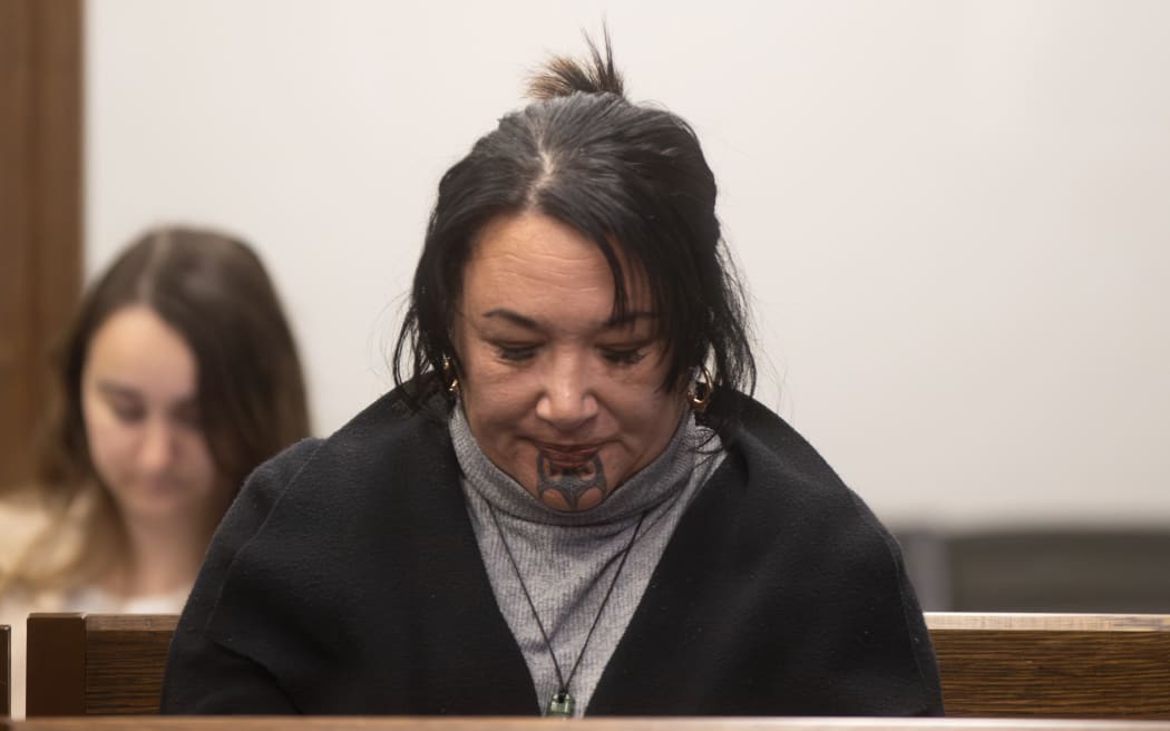Defendant Louise Kelly Hume, during the start of the trial of the women for murdering Rau Tongia