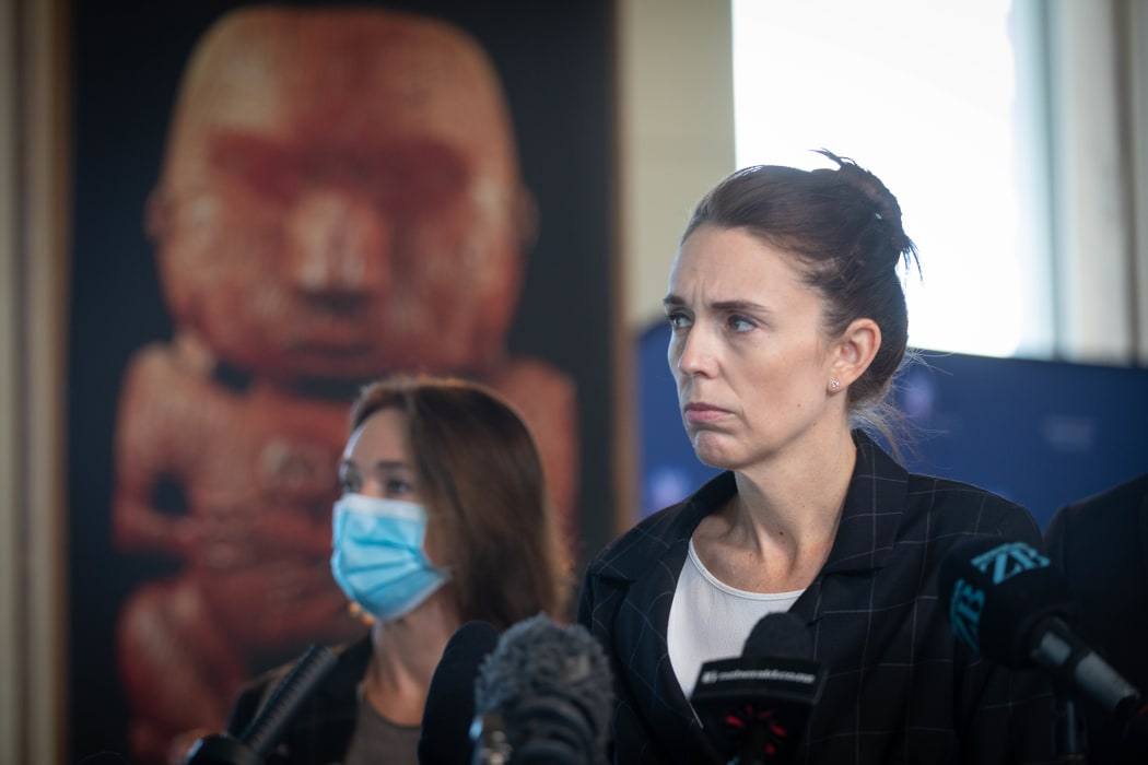 Jacinda Ardern speaks to media