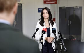 Education Minister Erica Stanford speaks after a visit to Rangitoto College, Auckland, 5 August 2025.