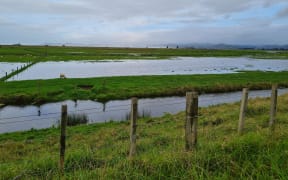 Flooding on a farm near Gisborne.