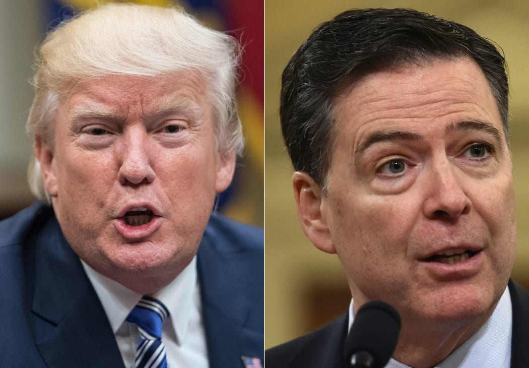 US President Donald Trump and former FBI director James Comey.