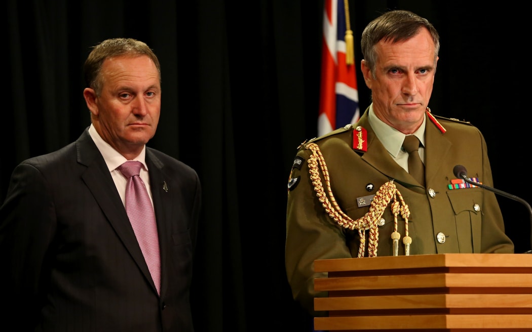 Tim Keating (right) John Key (left).