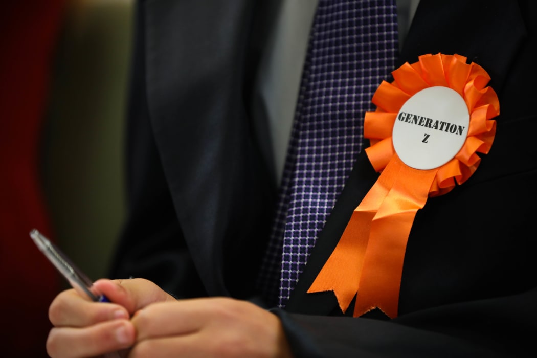 Rosette for the Generation Z party, part of the Mapua governing coalition