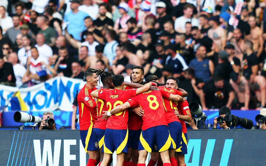 Spain celebrate a goal at Euro24.