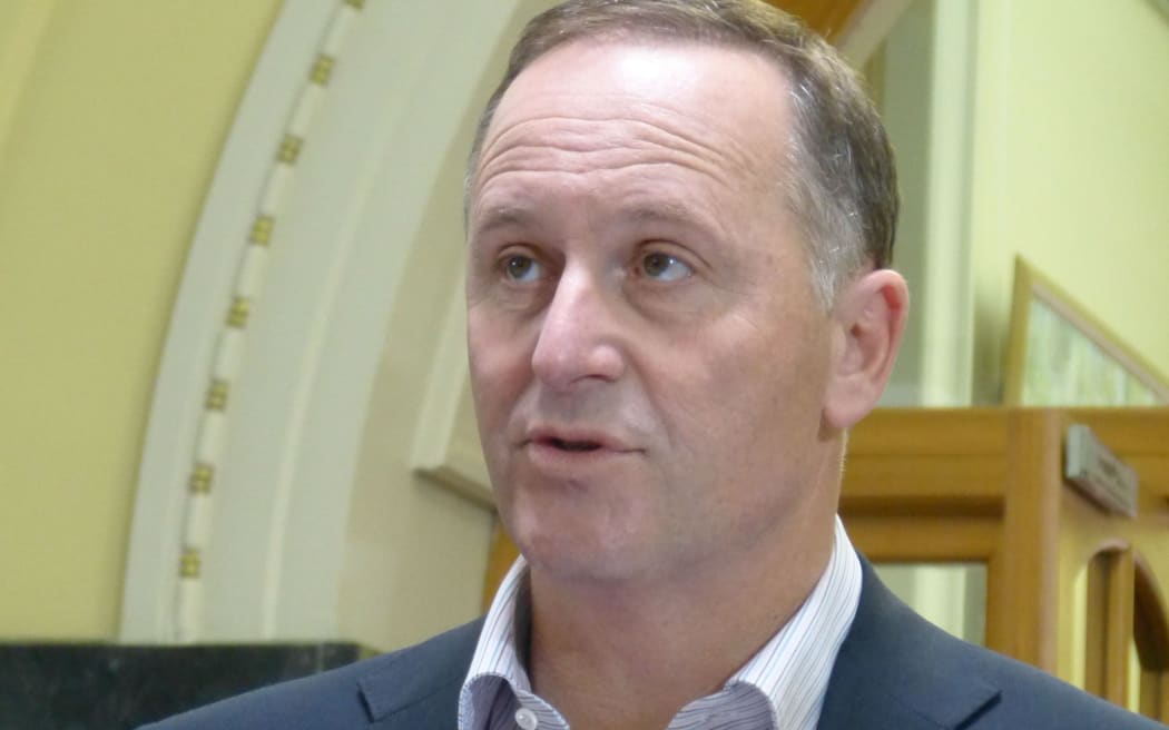 Prime Minister John Key at today's press conference announcing Judith Collins' resignation.