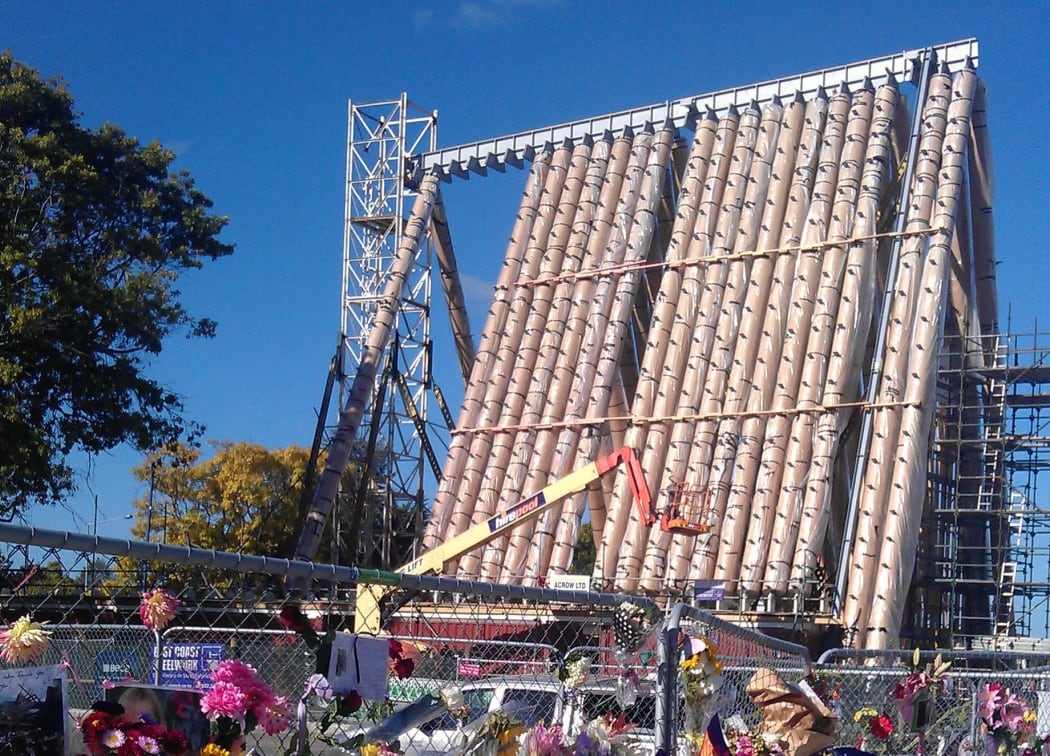 The cardboard cathedral near Latimer Square.