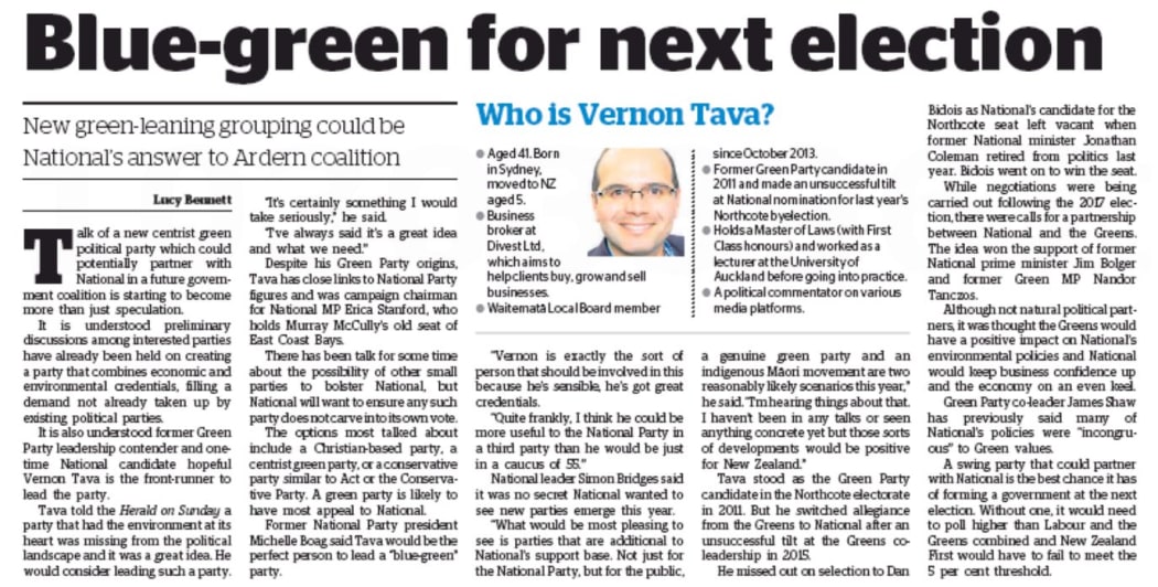 The Herald on Sunday seems certain the new party is a goer for 2020.