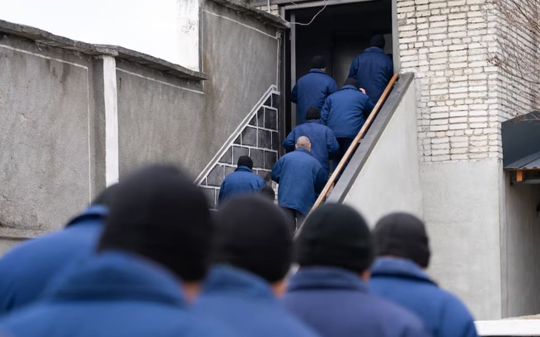 For these inmates, time outdoors in Ukraine's freezing winter is a rarity.