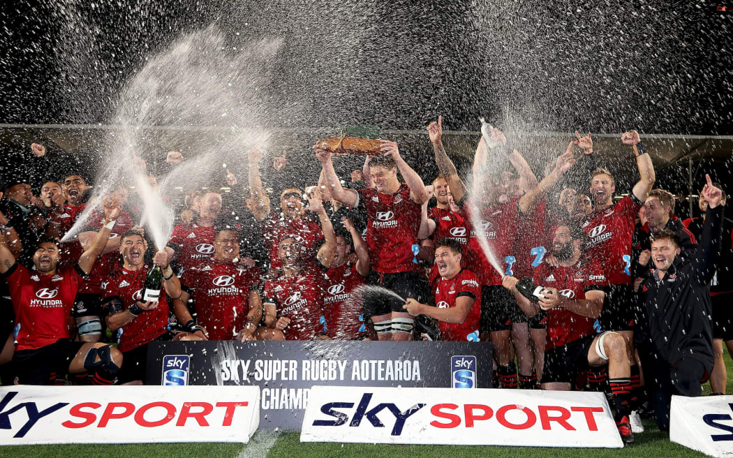 Crusaders celebrate winning the Super Rugby Aotearoa 2021. Crusaders v Chiefs 2021 Super Rugby Aotearoa Final at Orangetheory Stadium, Christchurch, New Zealand, Saturday 08 May 2021. Copyright photo: Martin Hunter / www.photosport.nz