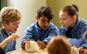 Mr Humfreez tested out by children at Stonefields School