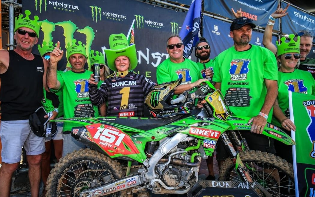 Courtney Duncan celebrates her championship win in Turkey.
